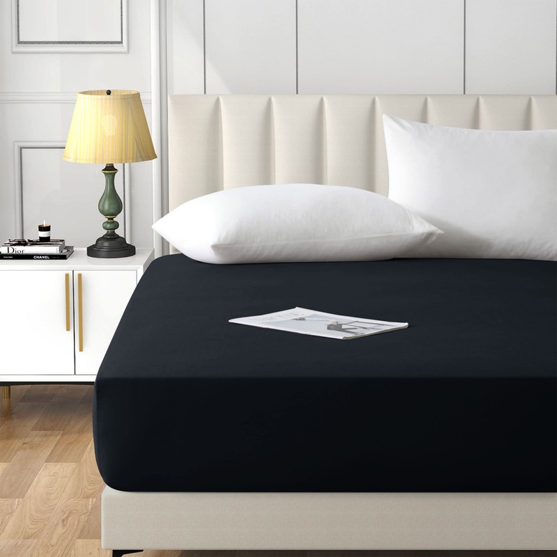 AMEHA Fitted Sheet Double 25 cm Deep Bed Sheets Easy