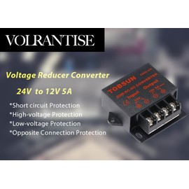 DC 24V to 12V 5A Converter - Voltage Reducer Regulator, Step-Down Buck Transformer Module for Electronics Power Supply - DC 24V to 12V 5A Converter