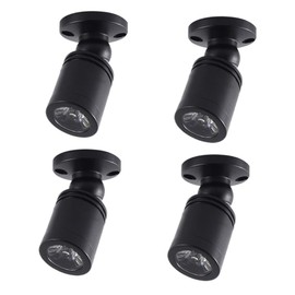 HVZUM 4 Mini Ceiling Spotlights Display Cabinet Lighting Spotlights 1 W Warm White 3000 K Mini Construction Straler (Black)