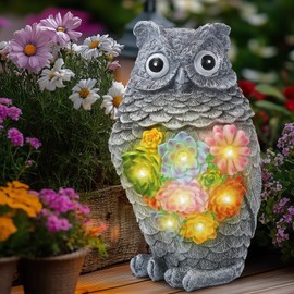 Cuteefun Owl Solar Garden Decoration for Outdoors, Garden Animal Decoration with Solar Light, Weatherproof and Durable, Decorative Outdoor Figures for Garden Lawn, Housewarming Women Mum Birthday Gift