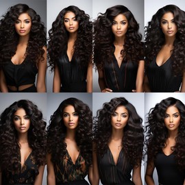 Deep Wave Bundles Natural Black Color Loose Deep Wave Human Hair Bundles Deep Curly Bundle Human Hair 12 14 16 Inch Unprocessed Brazilian Remy Hair Extensions Hair Weave