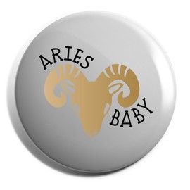 Hippowarehouse Aries Baby Badge Pin 38mm