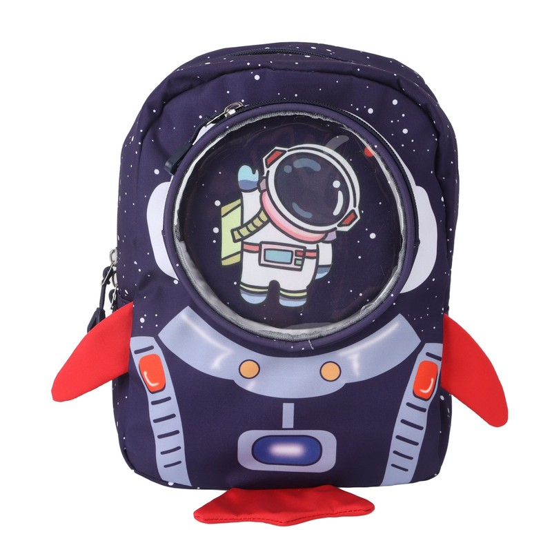 Kids Backpack Cartoon Spaceman Style Anti Lost Rope Large Capacity