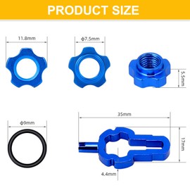 COLYUPO Valve Core Remover Tool with 2Pcs Bike Wheel Conversion Nut Multi-Function Bicycle Tire Valve Disassemble Tool for Schrader Presta Valve Core Nut