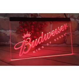 ADRIZZLY Led signs for wall King of Beers sign for bedroom Office Hotel Pub Cafe Birthday Party Man Cave Neon Light Art Wall Lights,(bud02, 40X30cm)