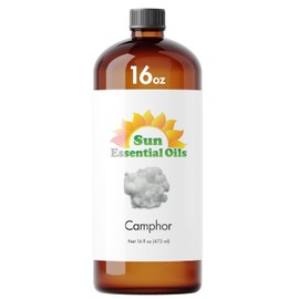 Sun Essential Oils – 16 oz Camphor Essential Oil with Dropper for Diffuser, Skin, Aromatherapy Massage, Humidifier, Crisp Scent for Candle, Lotion & Soap Making, Room Fragrance