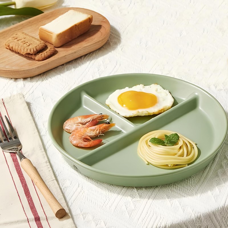 Hoshisea Divided Ceramic Dinner Plate, Split Diet Plate, Snack Plate,