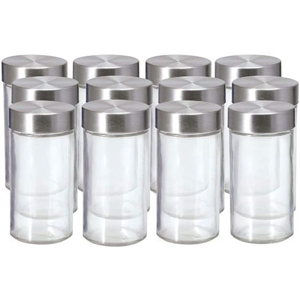 Kamenstein Empty Jars, Set of 12, Silver