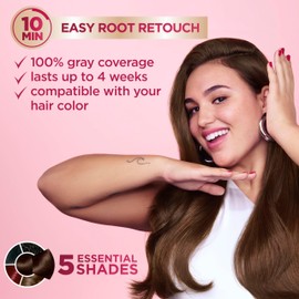 Garnier Color Sensation Color Retouch, Demi Permanent Hair Dye for Roots and Lengths with 100% Gray Coverage, Black Hair Dye, Pack of 6