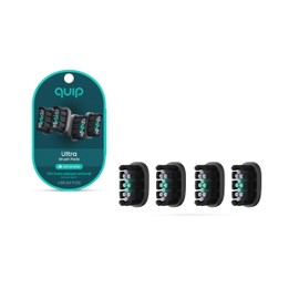 quip Ultra Brush Pod Refill Heads - 4 Pack - Verified quip Brush Head Refills for Sonic Electric Toothbrushes - Soft Bristles, Compact - Last 3 Months Each - Black