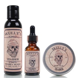 Skully's Timber 4 oz. Beard Wash, 2 oz Beard Balm & 1 oz. Beard Oil, Beard kit
