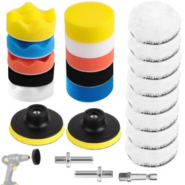 23 Stück Set Polierschwamm Pads, Auto Schwämme Polierpads, Polierset für Polieren, Schleifen, Wachsen, Winkelschleifer Polieraufsatz für Akkuschrauber, Poliermaschine, Polierauflage, Bohrmaschine