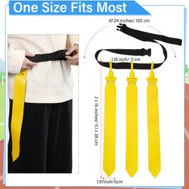 Junkin 6 Players Flag Football Belts and Flags Set Adjustable Football Belt for Youths Kids Teens Adults Training Equipment(Yellow)