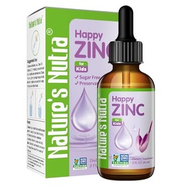 Nature's Nutra Happy Zinc, 2 Fl. Oz (60ml), Premium Baby and Infant Liquid Drops, Toddlers Kids Children Multivitamin Supplement, Antioxidant, High Bi