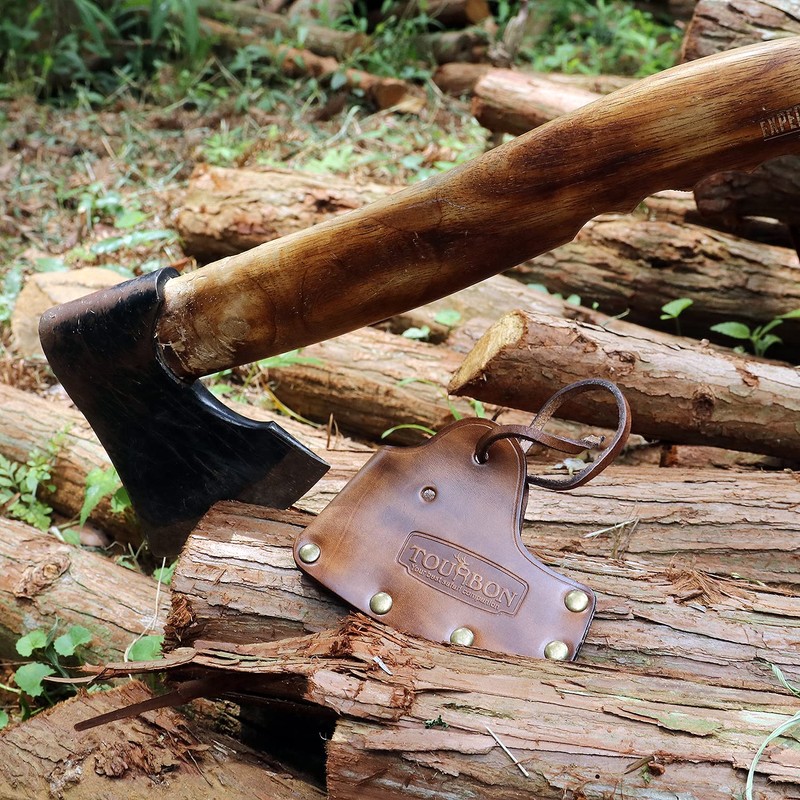 Tourbn Vintage 4 inches Leather Axe Blade Cover Camping Hatchet