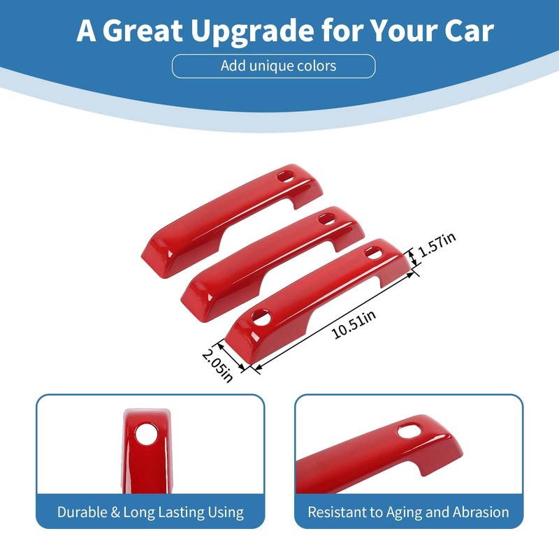 PDKLIN for Bronco Door Handle Cover Trim Red Fit for