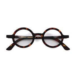 LONDON MOLE Eyewear | Moley Reading Glasses | Round Glasses | Cool Readers | Stylish Reading Glasses | Men's Women's Unisex | Spring Hinges | Tortoiseshell | + 2.5 magnification