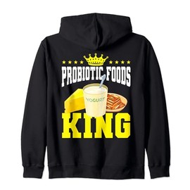Lustige probiotische Lebensmittel König Probiotika Darm Gesundheit Männer Kapuzenjacke