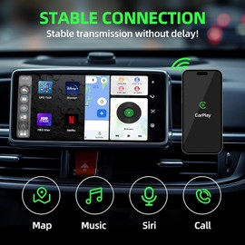 Wireless CarPlay Adapter for Apple CarPlay, 2X Connect Bluetooth Carplay Adapter, Upgrade Wired CarPlay to Wireless, Low Latency CarPlay Dongle for Factory Wired Carplay Vehicle