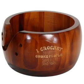 I Crochet So I Don't Choke People Yarn Bowls- Yarn Bowls for Crocheting, 6" x 3" Knitting Yarn Bowl with Holes, Crochet Bowls for Yarn, Knitting Accessories for Crocheting, Gifts for Crocheters (DARK)