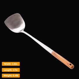 Wok spatula, 17inches spatula for wok, 304 Stainless Steel wok spatula.