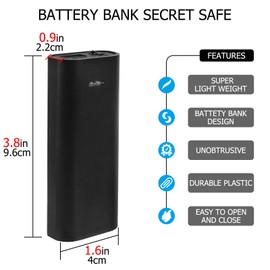Secret Stash Diversion Safe Hidden Compartment Safe, Portable Secret Hidden Container, Diversion Safe Compartment Container to Hide Jewelry or Valuables (Black High-Capacity)