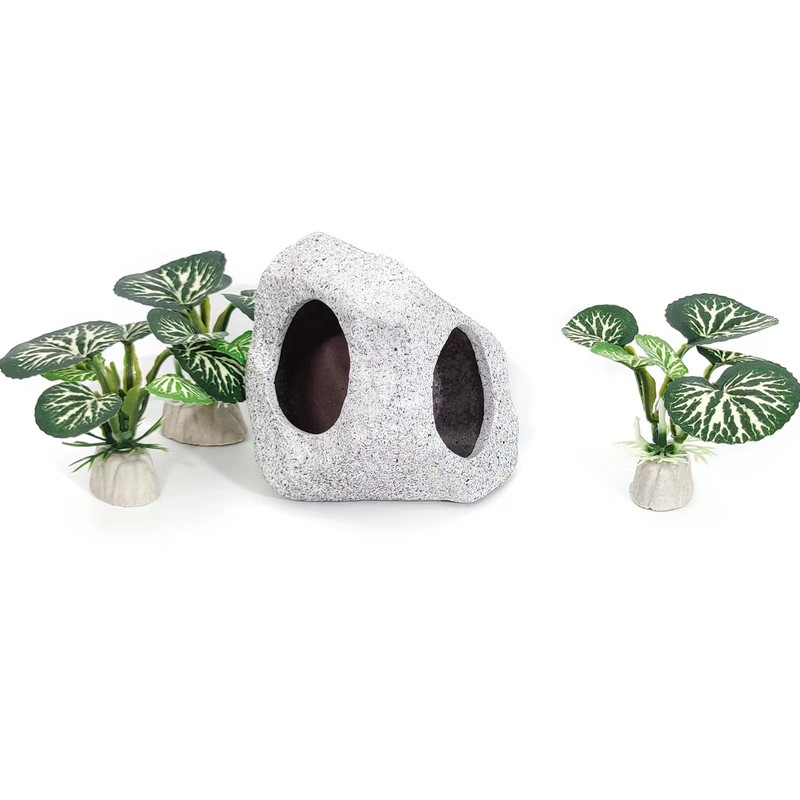 Vtapliea Fish Aquarium Decorations Cave Hide with Viewing Window for