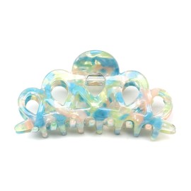 QinGoo Blue Green Hair Clip Medium Acetate Hair Clip Beautiful Women's Hair Accessories Headdress Elegant Hair Accessory 1 Piece (9.3 x 4.3 cm, Blue Green)