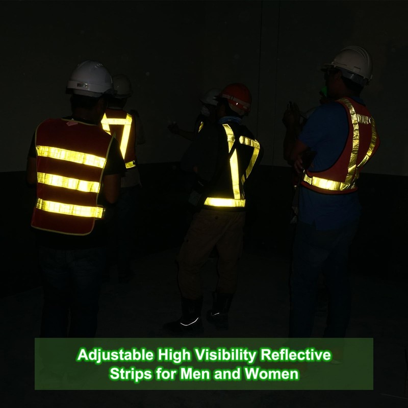 PATIKIL Reflective Safety Vest, 1 Pack Hi-Vis Safety Vests, Adjustable