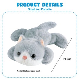 Ditucu Cute Cat Stuffed Animals Soft Kitten Plush Doll Small Plushies Toys Gifts for Kids Grey 7.8 inch