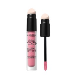 Deborah Milano Rouge & Lipstick Easy Colour 02 Cold Rose with Hyaluronic Acid and Almond Oil, Intense Colour and Long Hold on Cheeks and Lips, 30 ml
