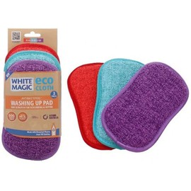 White Magic Eco Cloth Washing Up Pad 3 Pack Rainbow