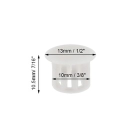 Suiwotin 30PCS 10mm (3/8'') White Plastic Flush Type Hole Plugs, Snap in Locking Hole Tube, Furniture Fencing Post Pipe Insert End Caps
