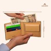 MASSENI Men's Luxury Italian Leather Bifold Wallet, Coin Pocket, Tan