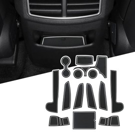 LFOTPP Non-Slip Rubber Mats for Kia Sportage NQ5 [RHD] (Automatic Transmission), Car Door Slot Mat Car Armrest Drink Holder Mat Centre Console Non-Slip Mats, Car Auto Accessories, 14pcs/Set (White)