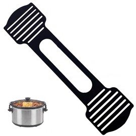 Rxuiael Adjustable Silicone Lid Lock Strap for Slow Cookers and Ninja PossibleCooker Pro 8.5 & 6.5 Qt, Heavy-Duty 6-Gear Expandable Pot Lid Holder Band for Potluck Safe Travel (Matte Black-1PCS)