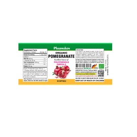 PHARMAKON Organic Pomegranate Extract, Highly Bioavailable Softgels, Full Spectrum Contains Polyphenols + Omega 5