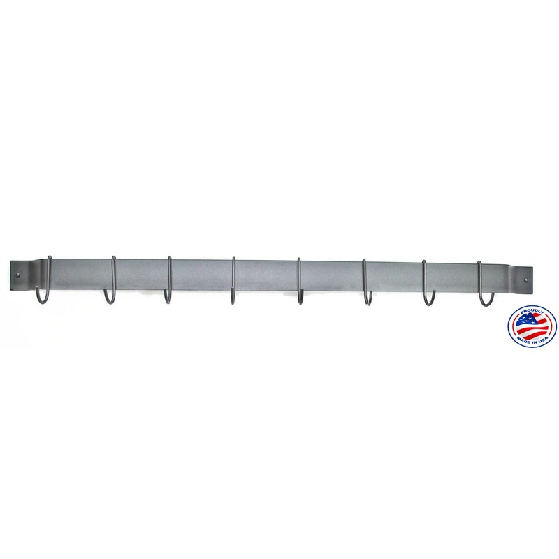 Rogar 1310 36" Bar Rack, Black with Black Hooks