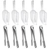 10 Pcs Sweet Scoops and Tongs Set, 5 Sugar Tong