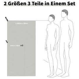 Pameil Fitness Handtuch 3er Set - 160x80cm Groß Badetuch +2 Stück 80x40cm Klein Handtuch - Schnelltrocknend Sporthandtuch Fitnessstudio, Gym Handtücher für Sports, Yoga