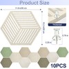 10PCS Hexagon Cork Board Tiles, Self-Adhesive Felt Bulletin for Walls