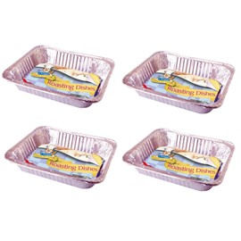 8 Foil Roasting Rectangular Foil Trays Great For Christmas Turkey Beef Ham Roasts Aluminium Fully Recyclable