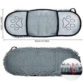 Dog Towel for Fast Drying – Super Absorbent Pet Towel with Glove Pockets – 55x20cm Microfibre Dog Bath Towel – Quick Drying Dog Towel for Pets – Machine Washable & Travel-Friendly