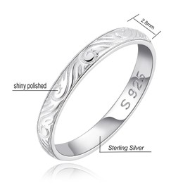 Vintage Flower Ring for Women 925 Sterling Silver Stackable Wedding Band Ring Antique Jewelry Size S