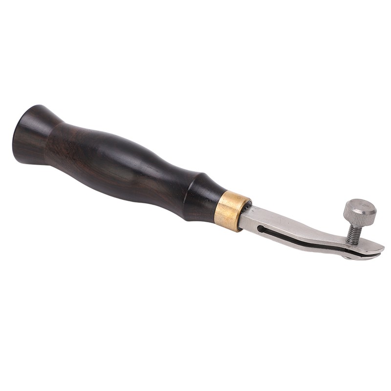 Leather Creaser 0.5mm Regulable Screw Ebony Handle Arc Design Stainless