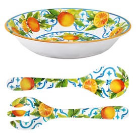 Le Cadeaux Luxury Melamine Salad Bowl and Serving Set, Valencia