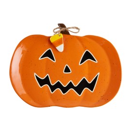 Mud Pie Pumpkin Glow In Dark Platter; 12" x 16"