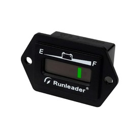 Runleader 12/24V Battery Fuel Gauge Meter,Battery Level Meter,Lead Acid Battery Applicably,Single & Multiple Screen Display for Golf Cart Club Car Forklift Scrubber Machine (12/24V)