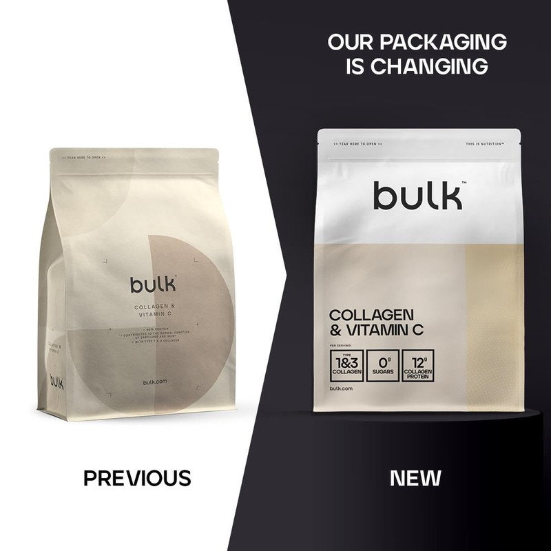 Bulk Collagen and Vitamin C Powder, Vanilla, 500 g, Packaging