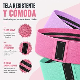 Bandas de Resistencia de Tela Antideslizantes, 3 Niveles de Resistencia Bandas Elasticas de Fitness, Banda de Ejercicios de Cadera para la tonificación de Caderas para Yoga Pilate Crossfit